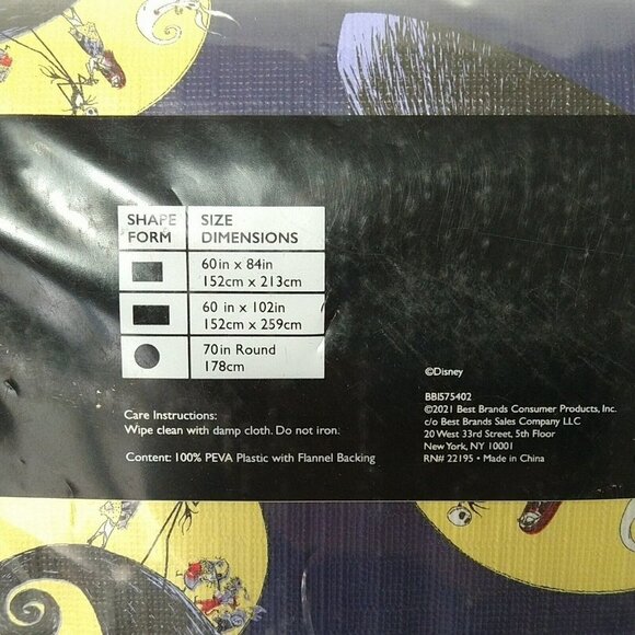 The Nightmare Before Christmas Tablecloth 60 x 102 Blue Christmas Halloween NEW - Picture 5 of 5